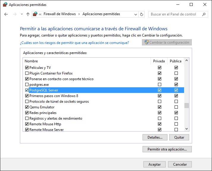 LNominas: Configurar el Firewall de Windows.